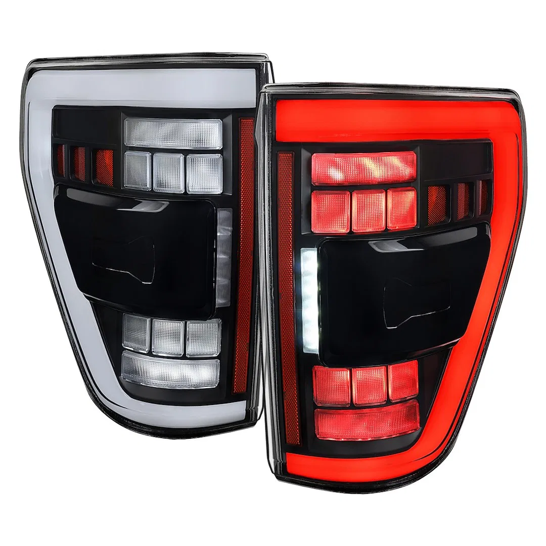 LT-F15021JMBSM-SQ-RS – SPEC-D TUNIN Tail Light Assembly, Clear Lens With Reflex Reflector Black ABS Plastic Housing L...